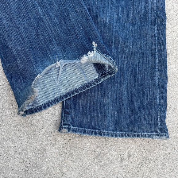 7 for ALL MANKIND Distressed Denim Bootcut Jeans Women's 28 Y2K inspired - Picture 3 of 13